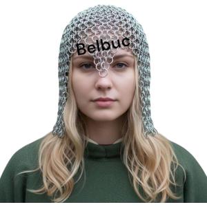 Aluminum Butted Chain Mail Coif Hood, Lightweight, Large Size, Anodized