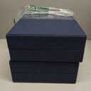 Navy Blue Shagreen box Set of 2 Faux Leather Decorative Boxes,Large Nesting Storage Decorative Boxes with Lids for Modern Home Decor Stacking Jewelry Box Organizer