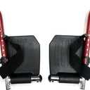 Wheelchair footrest Red Replacement,Economy Footrest for Wheelchairs and Transport Chair, Composite Footplates and Heel Loops,Universal Swing-Away Footrests, T93HEP, PH-SF(1 Pr, Red)