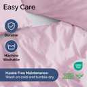 Duvet Cover Full Size Set - Extra Soft Full Duvet Cover 80" x 90" with 2 Pillow Shams - Hotel Luxury, Easy Care & Fade Free w/ Zipper Closures & Ties - All Season, Comfy and Breathable (Light Pink)