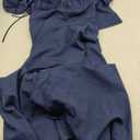 Women's Summer Puff Sleeve Floral Split Maxi Dress Flowy A Line Casual Beach Long Dresses 2025, Large