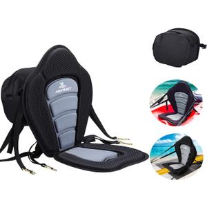 JAYEGT Kayak Seat Deluxe Padded Back Canoe Seat with Back Support SUP Paddle Board Seats Fishing Seat for Universal Sit with Detachable Storage Bag and 4 Adjustable Straps.