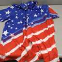 Mens Bowling Shirts, 1950s Hawaiian Vintage Button Down Short Sleeve Shirts Summer Casual Holiday Beach Shirts (Medium, Blue Red American Flag)