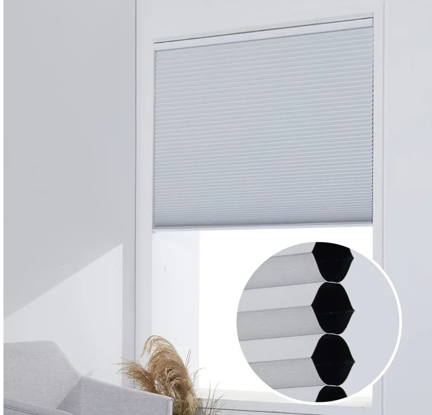 Persilux Custom Blackout Cellular Window Shades, Cordless Honeycomb Blinds for Windows (White, 27"W x 48"H) - Room Darkening Cellular Shades for Home Coverings, Door Blinds