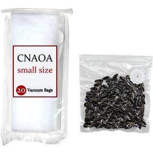 (8" x 9") 20-Pack Reusable Vacuum Seal Food Bags (Vacuum Sealer Machine Not Included), Compatible with CNAOA Vacuum Sealers