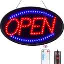 LED Open Sign, FITNATE Large 23x14 inch Business Open Sign with Remote Electric Display Light,2 Modes Flashing & Steady Lights for Business, Shop, Bar, Hotel