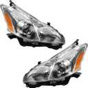TRQ 2 Piece Headlight Assembly Set Driver & Passenger Side Compatible with 2012-2014 Toyota Prius V TO2518137 TO2519137