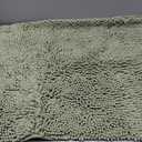 Sage Green Bathroom Rugs - Soft Chenille Non Slip, Thick Washable Plush Bath Mats, Modern Absorbent Shower Floor Mat, 17" x 24"