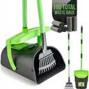 MXF Pooper Scooper Swivel Bin & Rake Kit with 100 Waste Bags, 36.6" Long Handle Dog Poop Scooper with Bag Attachment for Large Medium Small Dogs, Poop Scooper for Lawn Yard Dog Kennel