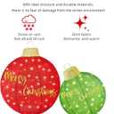 HOYECHI 2pc Lighted Pop-Up Outdoor Christmas Ornament Set Holiday Ball Decorations with 200 LED Lights, 8 Lighting Modes, for Yard & Outdoor Christmas Decor - Red/Green