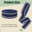 Webbing 1.5 Inch for Bag Strapes, 6 Yards Navy Blue and White Stripes Pattern Polycotton Webbing 1 1/2 Inch for Making Backpack Purse Belt Straps