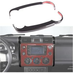 Navigation Side Trim Cover Compatible with Toyota FJ Cruiser 2007-2021, ABS Center Console Dashboard Navigation Side Strip Trim Cover, 2PCS (Carbon Fiber Pattern Black)