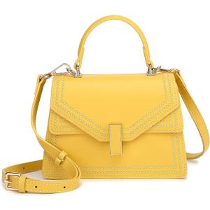 Scarleton Quilted Crossbody Satchel, Chain Strap Shoulder Bag, Vegan Leather Mini Handbag, H2065 (Small)