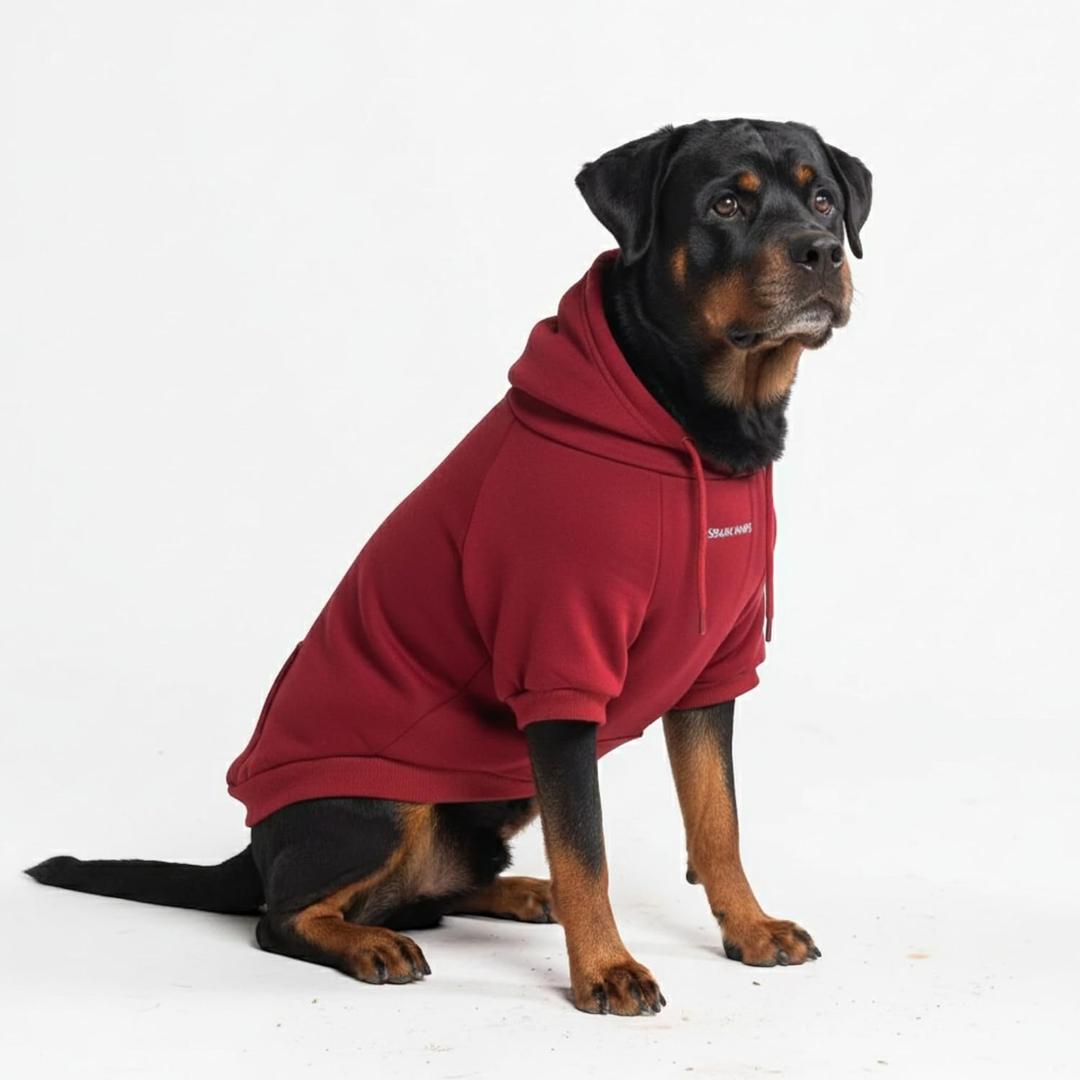 Spark Paws Dog Hoodie  Premium Dog Sweater for Small, Medium, and Large Dogs | Warm Outfits for French Bulldogs, Pitbull, Puppy, Winter Jacket Alternative - Burgundy - 4XL