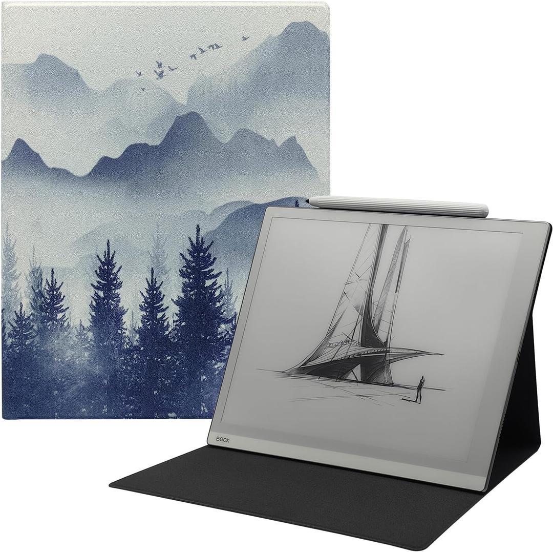 Magnetic Case for Onyx Boox Tablet Go 10.3 ePaper E Ink - Ultrathin Lightweight PU Leather Smart Folding Stand Cover with Auto Sleep/Wake (Forest Mountains)