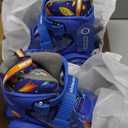 Kids Roller Skates for Beginners ZOOBLISS Toddler Roller Skates for Boys Ages 3-7 with LightUp Wheels & 4 Adjustable Sizes, TriWheel Training Skates for Kids (Cosmic Blue)XS-Small(8C-10.5C US)