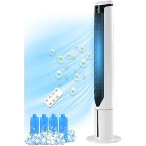 ARLIME Evaporative Air Cooler, Portable Tower Cooling Fan with Remote, 70° Oscillation, 3 Speeds Cooling Fan & 12-Hour Timer, Swamp Cooler with 4 Ice Packs, Room Cooler Air Conditioner for Bedroom Home Office, 41In
