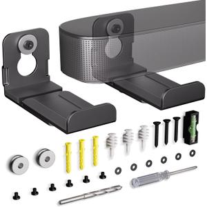 Sound Bar Mounts Under TV, Soundbar Bracket Universal Speaker Wall Mount Shelf Adjust 3.4" to 5.8" for Samsung, Vizio, Lg, Sony, JBL, Bose and More Soundbar Mount Bracket with Hardware Kit (1 Sets)