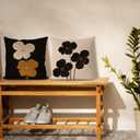 Mid Century Modern Boho Floral Pillow Covers 18x18, Modern Minimalist Abstract Moody Black Brown Floral Botanical Decorative Throw Pillow Covers for Home Bedroom Living Room, Set of 2