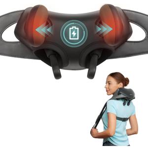 Etekcity FSA Eligible Cordless Neck Massager for Pain Relief Deep Tissue, Shiatsu Shoulder Massager with Heat, Massage Tools for Trapezius, Lymphatic Drainage, Relaxation Therapy, HSA Items, Cadeo (Grey)