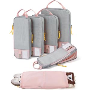 BAGSMART 6 Set /4 Set/2 Set Compression Packing Cubes for Travel, Lightweight Luggage Organizer Bags, Durable Space Saver Bags Travel Essentials