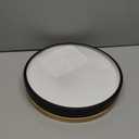 12IN 18W Wooden Flush Mount Ceiling Light Dimmable 3000K/4000K/6500K with Remote, Modern White Round Light Lamp Ceiling for Kitchen Bedroom Hallway Living Room