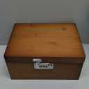 GLENCREAG Stash Box with Rolling Tray, Smell Proof Large Bamboo Storage Box with Lock, Decorative Set Includes Glass Jars & Grinder, Gift for Men Women (Brown)