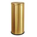 30L/8GAL Gold Brass Kitchen Trash Can, Golden Tall Commercial Garbage Can, Large Capacity Flip Trash Can, for Kitchen,Shopping Mall,Hotel,Elevator Gate,Airport,Commercial (Gold, 30L)