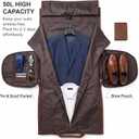3-in-1 Convertible Rolling Garment Duffel Bag with Wheels, Brown, 50L | Carry On Travel, Wrinkle-Free Hanging Suit Dress, Weekender Bag, Detachable Cart Shoulder Strap, For Men Women