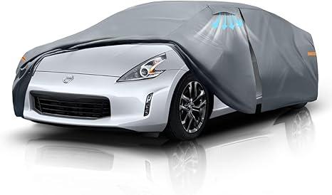 Waterproof Nissan 370Z/350Z(20032020) Car Cover with Breathable Vents, [2026 Upgrade] Premium Covers with Cotton Liner and Zipper Door, Sun Rain Snow Dust Uv Protection.(Gift with Towel)