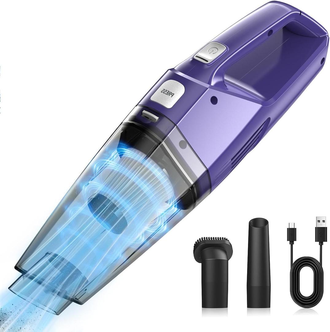 Handheld Vacuum Cordless  3-in-1 Hand Held Vacuum Rechargeable with 8000Pa Powerful Suction, 1.7 Lbs Lightweight Handheld Vac, 30-Mins Quick Dust Removal for Car, Kitchen & Home