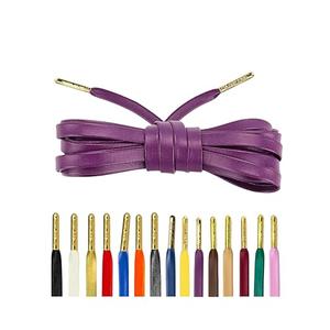 Loop King Laces - Premium Purple Flat Leather Shoe Laces for Sneakers and Tennis Shoes, Replacement Shoe Strings for Men & Women, Athletic Shoelaces with Metal Tips for Adults 59 inches 150 cm long