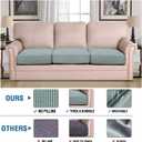 H.VERSAILTEX Super Stretch Individual Seat Cushion Covers Sofa Covers Couch Cushion Covers Slipcover Sets Thick Jacquard Textured Twill Fabric (3 Piece Sofa Cushion Covers, Sage)
