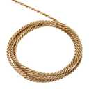 MECCANIXITY Twisted Cord Trim, 11 Yard 2mm 3-Ply Twine Braided Rope Shiny Thread String for Craft Gift Bag Curtain Christmas Decor, Deep Gold - 10m