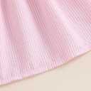 4th of July Baby Girl Outfit Letter Bow Smocked Dress Fly Sleeve A-Line Princess Dress Cute Independence Day Clothes (Pink), Size 80