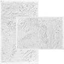 White Bathroom Rugs and Mats Set, 2 Piece Chenille Bath Mat Set, Machine Wash Dry, Non Slip Absorbent Shaggy Bath Rug for Bath Room, Shower and Tub (20" x 32"+16" x 24") Bathroom Rug St Accessories