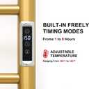 Electric Towel Warmer Rack,Heating Towel Warmer,Timer & Temperature Control,Wall-Mounted Plug-in for Bathroom,Gold,Stainless Steel,4-Bar(16.54x23.62x5.51in)