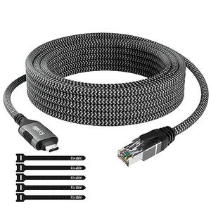 USB C to Ethernet Cable 6FT, Type C to RJ45 Cord, Directly Connected, Gigabit LAN Network, Thunderbolt 3/4 Compatible, for MacBook Pro/Air, iPad Pro, iPhone 15 Series, Galaxy, Smartphone, Laptop, PC