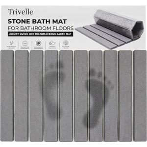 Extra Large Stone Bath Mat Made From Diatomaceous Earth, Fast Drying Non Slip Bathroom Rug for Shower, Modern Absorbent Mat with Quick Dry Surface for Bathroom Accessories