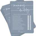 GardenCity 50 Guess Who Mommy or Daddy Game Cards, Fun Baby Shower Games Activity, Gender Neutral Boy or Girl - Blue