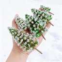 jiebor 28pcs Mini Christmas Trees Small Fake Miniature Snow Pine Model 2-5 Inch for DIY Village Train Railway Sand Table Buildings Architecture Diorama Garden Scenery Decor Supplies Green