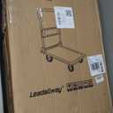 LEADALLWAY Foldable Push Cart Platform Cart 330lbs Capacity 4 Wheels 28.7x18.5x32.3inches White Small Flatbed Cart