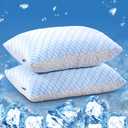 puredown King Size Pillows Set of 2, Shredded Memory Foam Pillows, Cooling Pillow King 2 Pack, Foam Pillow for Sleeping, Adjustable Firm Bed Pillow for Side, Back and Stomach Sleepers, White 