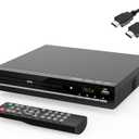 Region Free DVD Player with 1080p HDMI Upscaling, Compact Multi-Format CD/DVD/USB Player for Smart TV, Plays All Region DVDs, HDMI/RCA Cables and Remote Included for Home TV (Black)