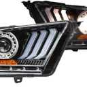 Winjet Renegade Series Compatible with 2010 2011 2012 S197 Ford Mustang S550 Style LED DRL Sequential Projector Aftermarket Performance Headlight Pair Set
