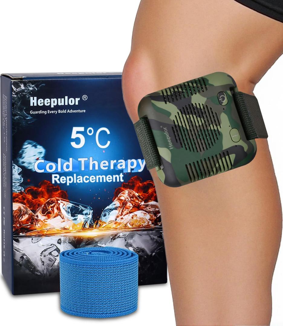 Intelligence Rechargeable Instant Ice Cold Pack for Pain Relief Swelling Aches and Muscle Recovery Portable Hands Free (Army Green)