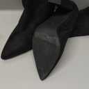 Risdoada Women's Sock Boots Chunky Heel Ankle Booties Elastic Suede Pointed Toe Fall Winter High Heeled Mid Calf Boots (5.5, Black)