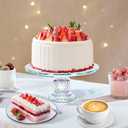 Uten Crystal Glass Cake Stand, 11'' Cake Display Stand, Crystal Glass Fruit Plate, Clear Cake Stand, Display Desserts Holder for Wedding Cakes Serving Platters