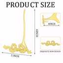 Reallnaive Gold Bowknot Plate Stand for Display Bow Iron Easel Display Picture Frame Holder Stand for Book Plate Photo Art Plaque for Cabinet Kitchen Counter Bar Restaurant Cafe (6 x 8 x 4 Inch)