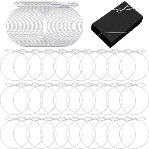 Berlune 120 Pcs Elastic Bows for Gifts Boxes Stretch Loops with Pre Tied Bows 20 Inches from Elastic Ribbon Cord Ribbon Gift Ribbon String Craft Bags(Silver)